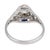1930s Art Deco Gia 1.02 Carat Diamond Sapphire Platinum Engagement Ring, Size 9 For Sale In Los Angeles - Image 6 of 8