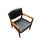 Mid-Century Modern Vintage Alma Desk Co. Mid-Century Modern Walnut & Black Vinyl Armchair For Sale - Image 3 of 8