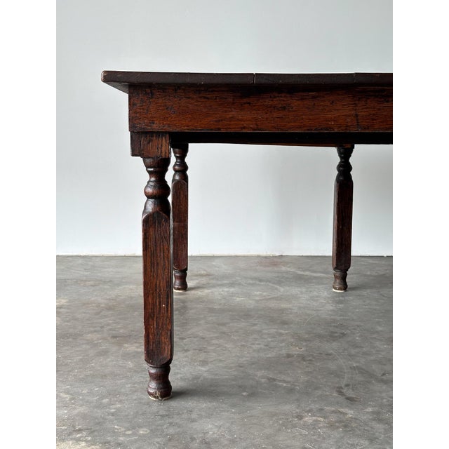 Antique Oak General Store Table With Interesting Newspaper Top, Late 19th Century For Sale - Image 9 of 18