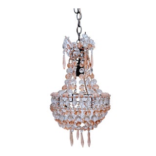 Vintage Beaded Empire Style Chandelier For Sale