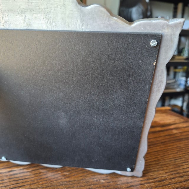 1990s Handcrafted Mexian Pewter Triple Triptych Photo Picture Frame Folk Art 15.5 X 10 For Sale - Image 10 of 17