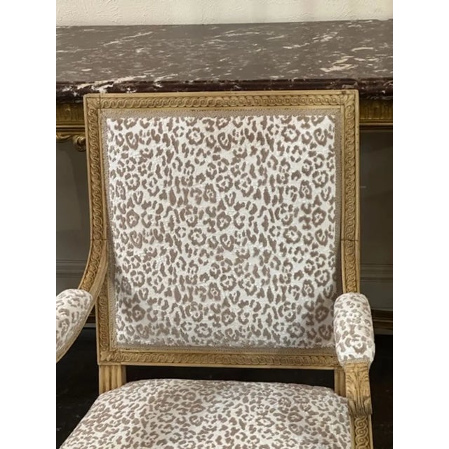 19th Century 19th Century Pair of French Louis XVI Carved and Bleached Side Chairs For Sale - Image 5 of 7