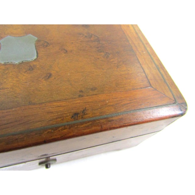 Antique 19th Century Swiss Cylinder 4 Song Wooden Marquetry Inlay Music Box For Sale - Image 10 of 15