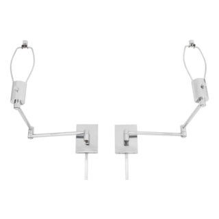 Late 20th Century Hinson Lighting Chrome Swing-Arm Wall Lights, Pair For Sale