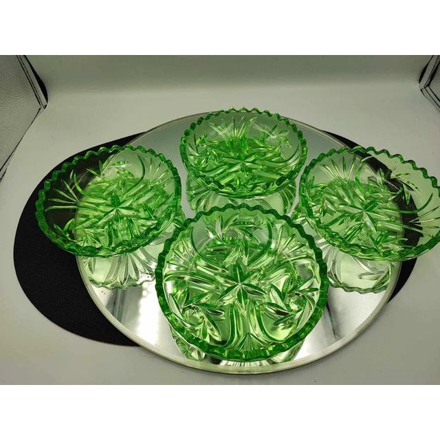 Art Deco Green Bowls from Niemen Steelworks, 1930s, Set of 4 For Sale - Image 4 of 9