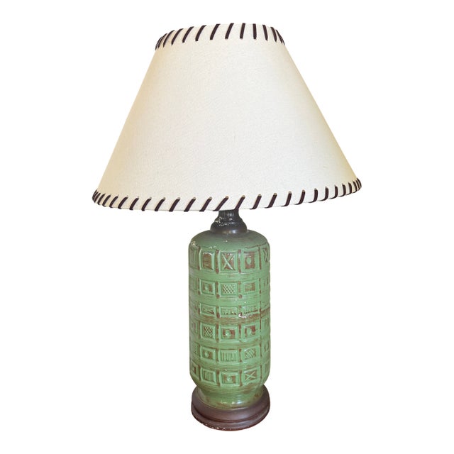 Vintage Brutalist Ceramic Symbolic Lamp For Sale