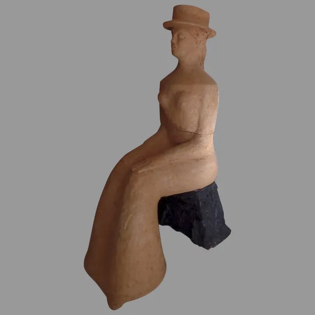 Mid 20th Century Figurative Terra Cotta Sculpture After "Seurat Lunch in the Park" by Isabelle For Sale - Image 9 of 9