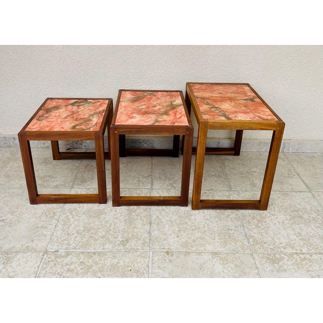 Vintage Scandinavian Teak Nesting Tables, 1960s, Set of 3 For Sale - Image 6 of 17