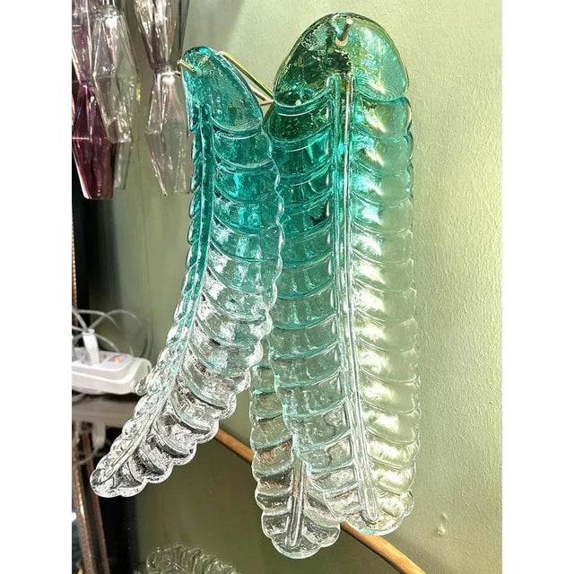 Early 21st Century Greeen Felci Murano Glass Wall Sconces by Simoeng, Set of 2 For Sale - Image 5 of 6