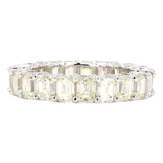 5.28 Carat Princess Cut Diamond Gold Ring, Size 6.5 For Sale