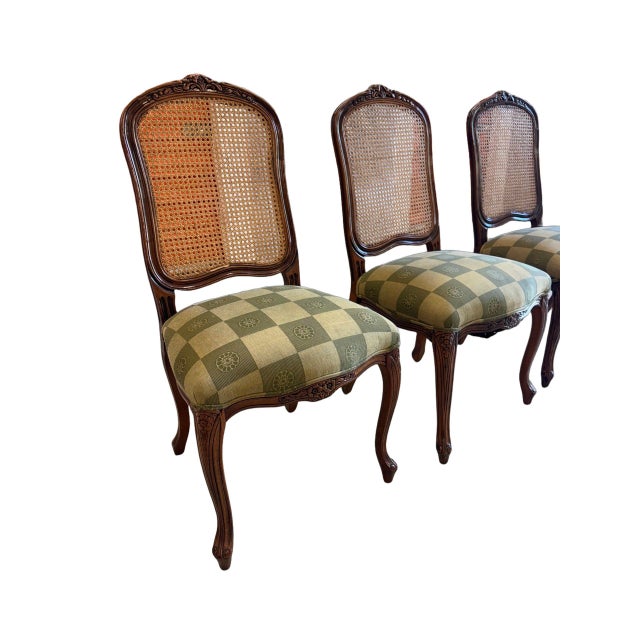 Wood Vintage Louis XV Style Cane Back Dining Chairs - Set of 10 For Sale - Image 7 of 17
