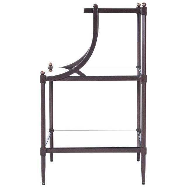 2020s Peninsula Mirrored & Metal Side Table, Bronze For Sale - Image 5 of 11