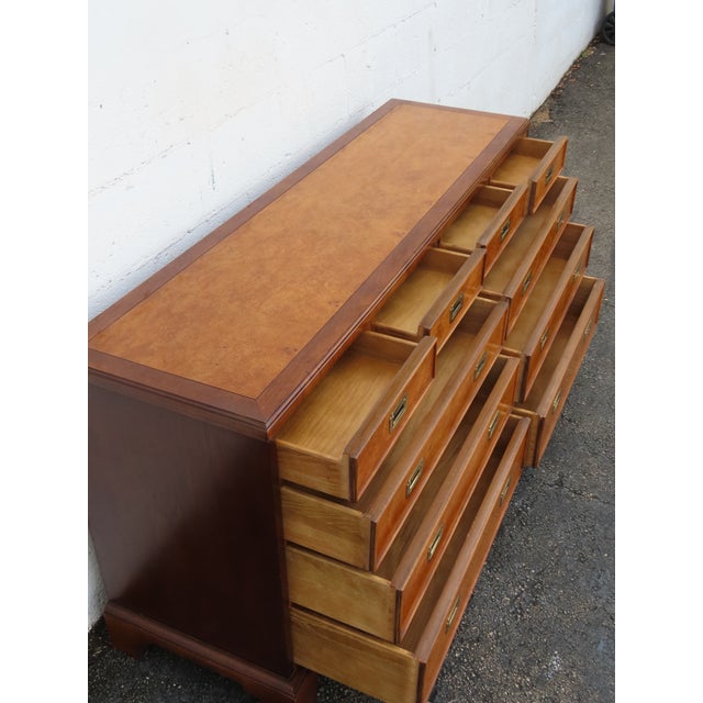 Century Hollywood Regency Burlwood Low Long Dresser Bathroom Vanity 6364 For Sale - Image 16 of 18