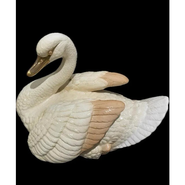Large vintage impressive and substantial Italian Swan Hollywood Regency style. A great centerpiece marked with numerous...
