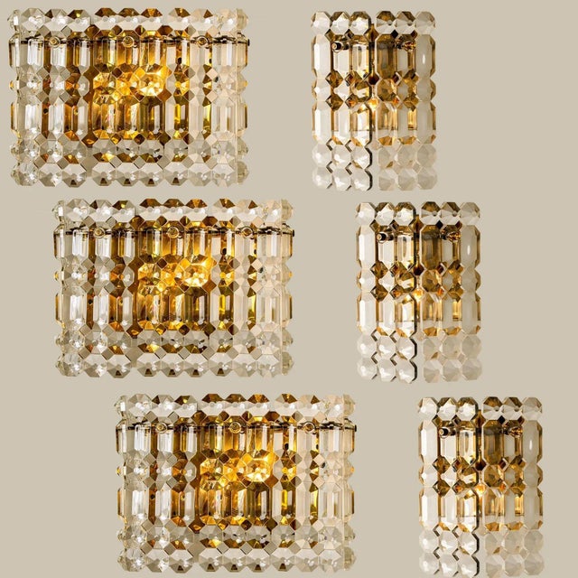 Gilt Brass, Metal and Crystal Glass Sconce from Kinkeldey, 1970s For Sale - Image 13 of 15