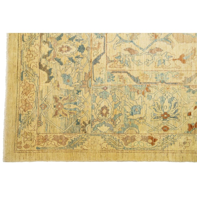Modern Oversized Sultanabad Modern Wool Rug in Beige With Allover Design For Sale - Image 3 of 11