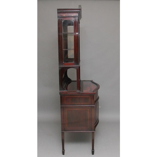 19th Century Mahogany and Inlaid Display Cabinet, 1880s For Sale - Image 13 of 16