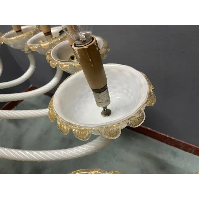 Large Venetian Murano Glass Chandelier by Paolo Venini for Maestri di Murano, 1950s For Sale - Image 12 of 17