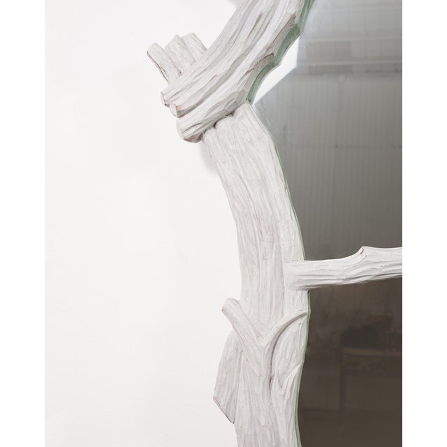 Mid 20th Century Pair of John Dickinson Style White Lacquered Faux Bois Mirrors For Sale - Image 5 of 18