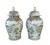 Green Vintage Lg Chinoiserie Famille Rose Porcelain Ginger Jars 26" H Pair For Sale - Image 8 of 11