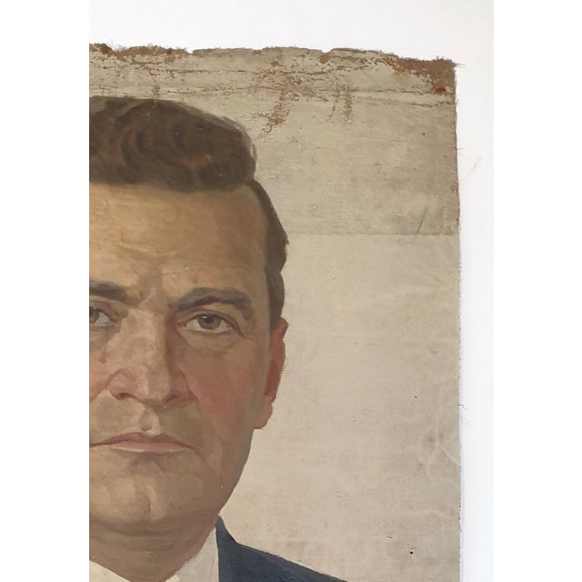 Realism 1970s Soviet Era Portrait Painting, Ukrainian Artist, Socialist Realism 100-70 For Sale - Image 3 of 6