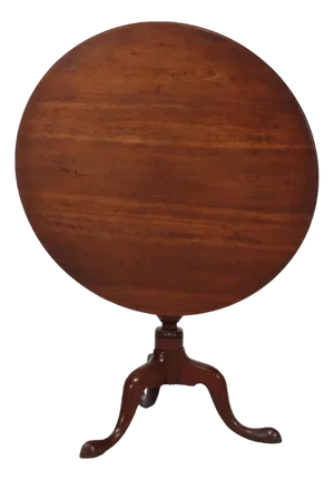 Antique Queen Anne Mahogany Three Legged Tilt Top Table Unsigned C1780