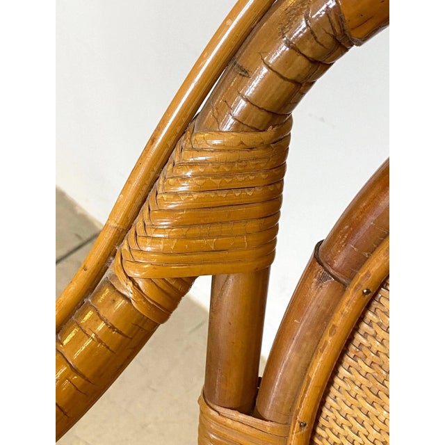 Set of Wicker & Bamboo Armchairs, 1970s For Sale - Image 11 of 15