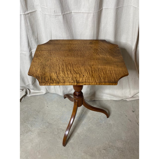 18th Century Tiger Maple Candle Stand For Sale - Image 10 of 10