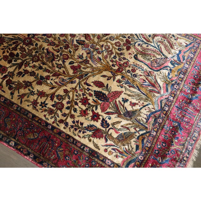 Textile Late 19th Century Persian Silk Kashan Rug, 4'5'' X 6'5'' For Sale - Image 7 of 9