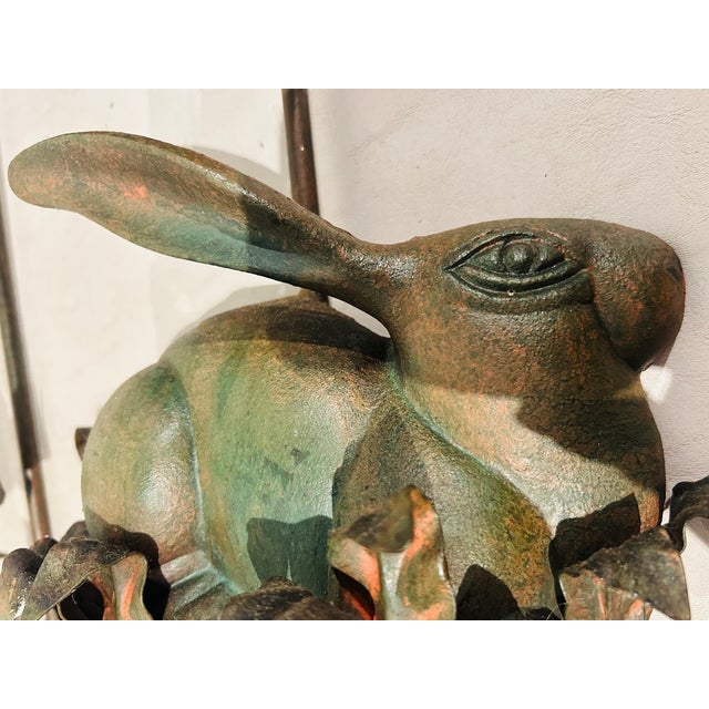 American Pair of Vintage Cast Iron Rabbit Candlestick Sconces Large 25" Long For Sale - Image 3 of 14
