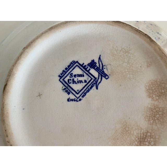 Chinoiserie 19th Century Antique English Staffordshire Blue and White Serving Bowl For Sale - Image 3 of 5