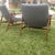 Mid-Century Modern Mid-Century Modern Gray Chenille Lounge Chairs Walnut Frames For Sale - Image 3 of 4