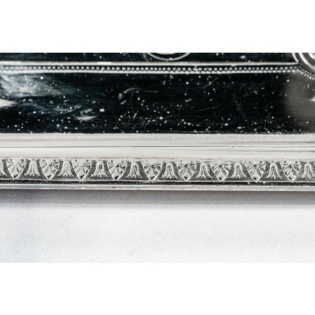 Heavy Silverplate Antique Victorian Aesthetic Movement Ornate Rectangle Tray For Sale - Image 10 of 12