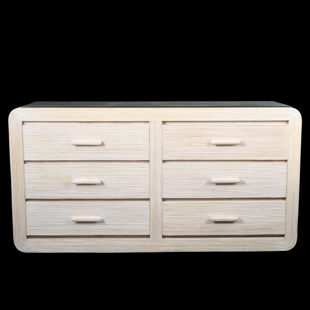 Coastal Blonde Pencil Reed Dresser For Sale - Image 3 of 6