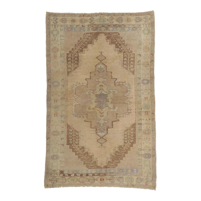 Vintage Turkish Oushak Rug, 05'00 X 07'11 For Sale