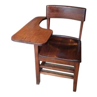 Early 20th Century Antique Mission / Arts & Crafts Style Tiger Oak School Desk For Sale