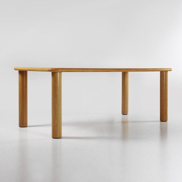 "Forrestal" dining table designed by Marco Zanuso and made by Zanotta in the 1970s. Rectangular top with rounded corners...