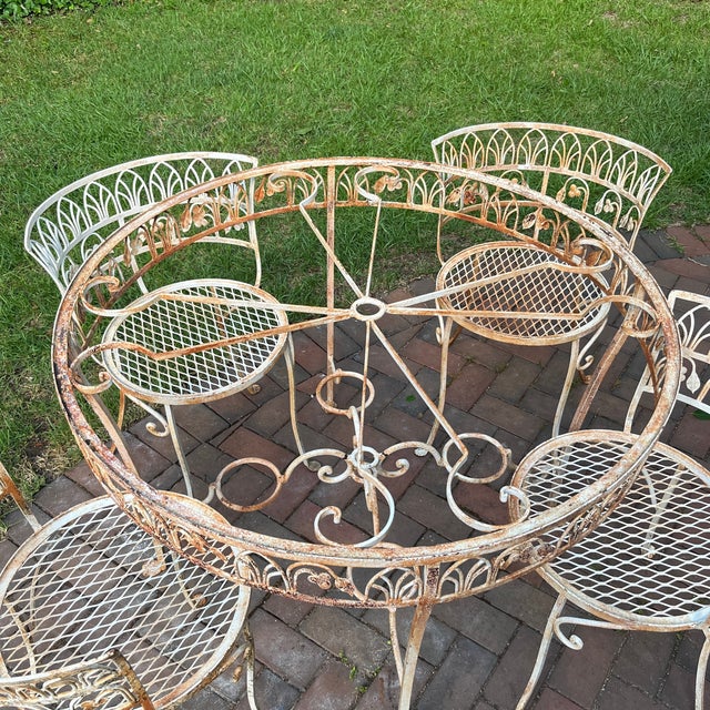 Russell Woodard Style Mid-Century Classic Parisian Patio Set, 5 Pieces For Sale - Image 11 of 12