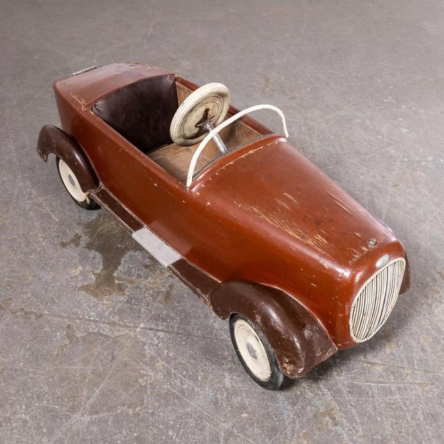 1948 Original Italian Hand Built Pedal Car. The most exceptional pedal car dated September 3, 1948 from Mantova. Scratch...