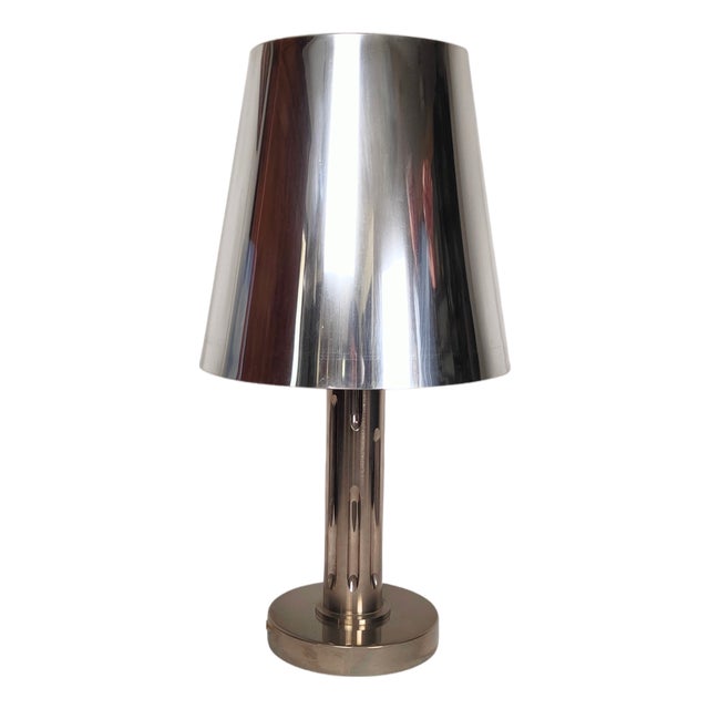 Chromed Metal Table Lamp, 1960s For Sale