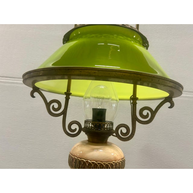 Vintage Brass Pendant Light with Green Canfino and Ceramic, 1969 For Sale - Image 11 of 12
