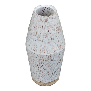 Speckled Stoneware Inverse Hourglass Vase For Sale