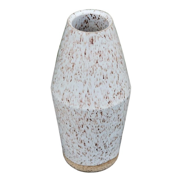 Speckled Stoneware Inverse Hourglass Vase For Sale