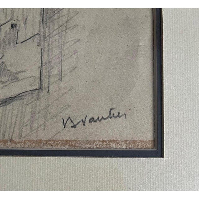 Gold Benjamin II Vautier, Bell Tower, Graphite on Paper For Sale - Image 8 of 13