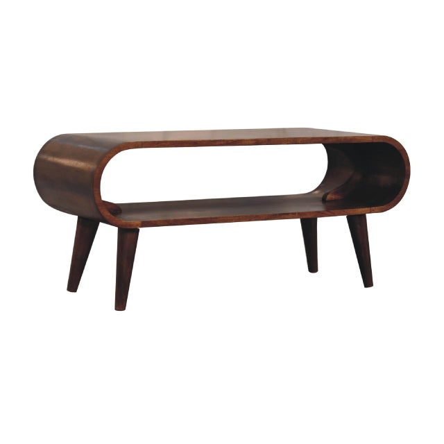 The Chestnut-Finish Mango Wood Scandinavian Coffee Table brings a refined balance of craftsmanship, character, and...
