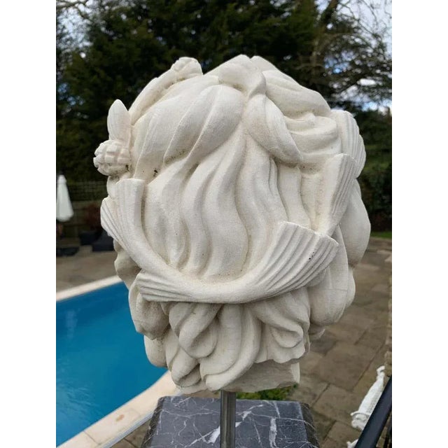 20th Century Marble Bust Sculpture of the Roman God of the Water Neptune For Sale - Image 6 of 10