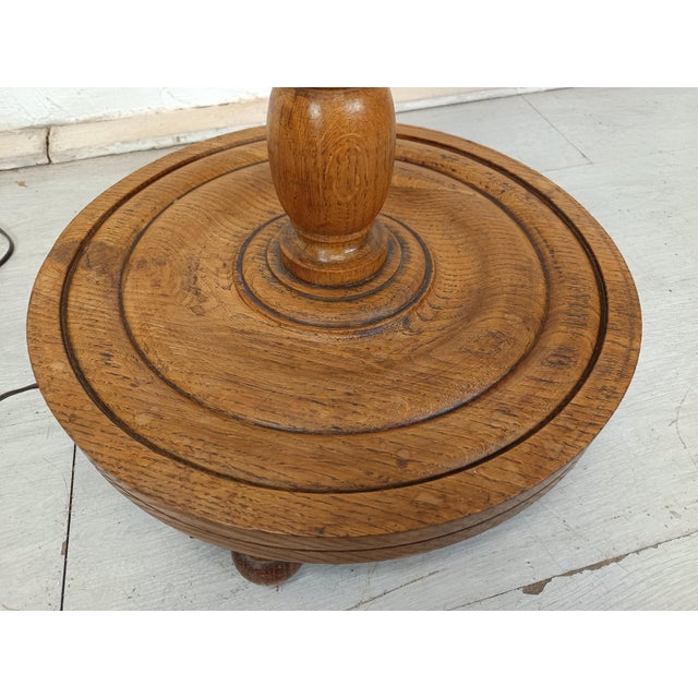 Brutalist Oak Floor Lamp by Dudouyt, 1940s For Sale - Image 14 of 15