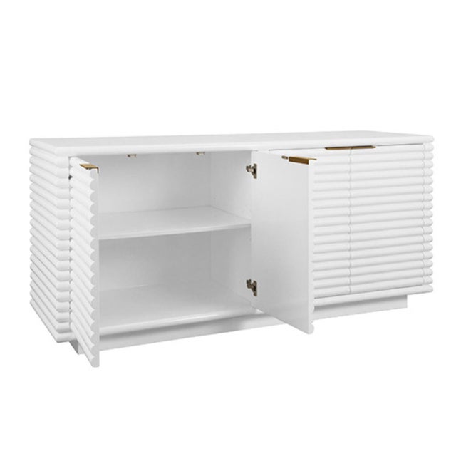 Modern Giovanni White 4 Drawer Buffet For Sale - Image 3 of 6