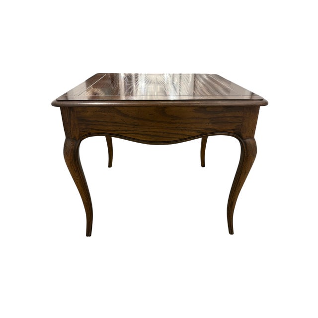 Mid-Century Modern Late 20th Century Henredon Four Centuries Collection Distressed Red Oak Square Side Table With Drawer For Sale - Image 3 of 11