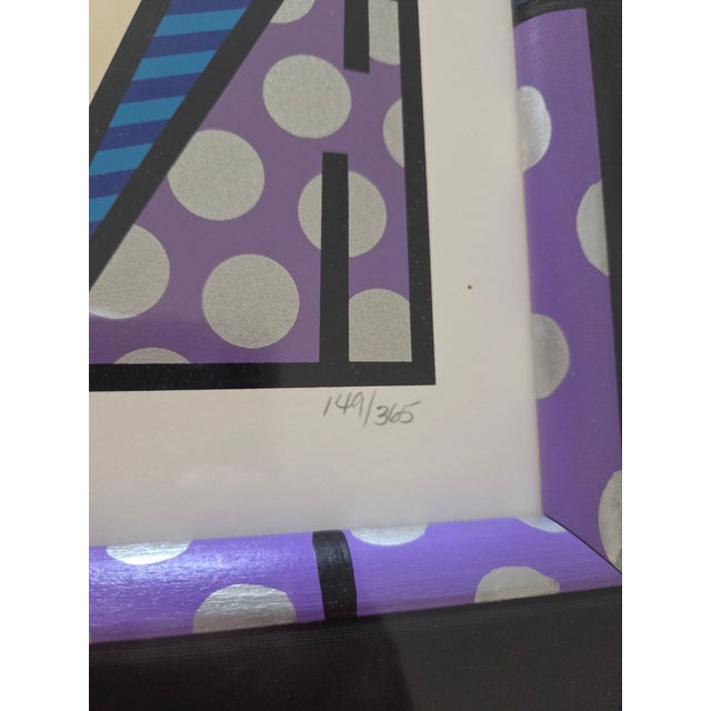 Paper 1990s Romero Britto Bride and Groom Pop Art Framed Limited Edition Serigraph Print 149/365 For Sale - Image 7 of 14